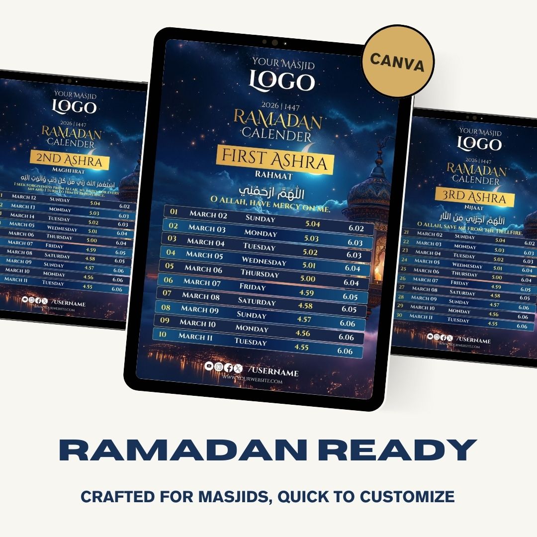 Ramadan Weekly Fasting Timetable-2026