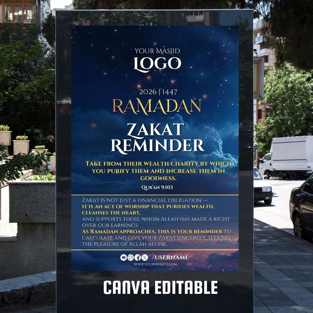 Ramadan 2026 Personalized Donation and Sponsor poster | 3 Designs
