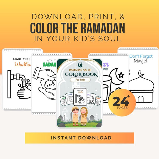 Ramadan Value Color Book | Printable | Instant Download | Color Book